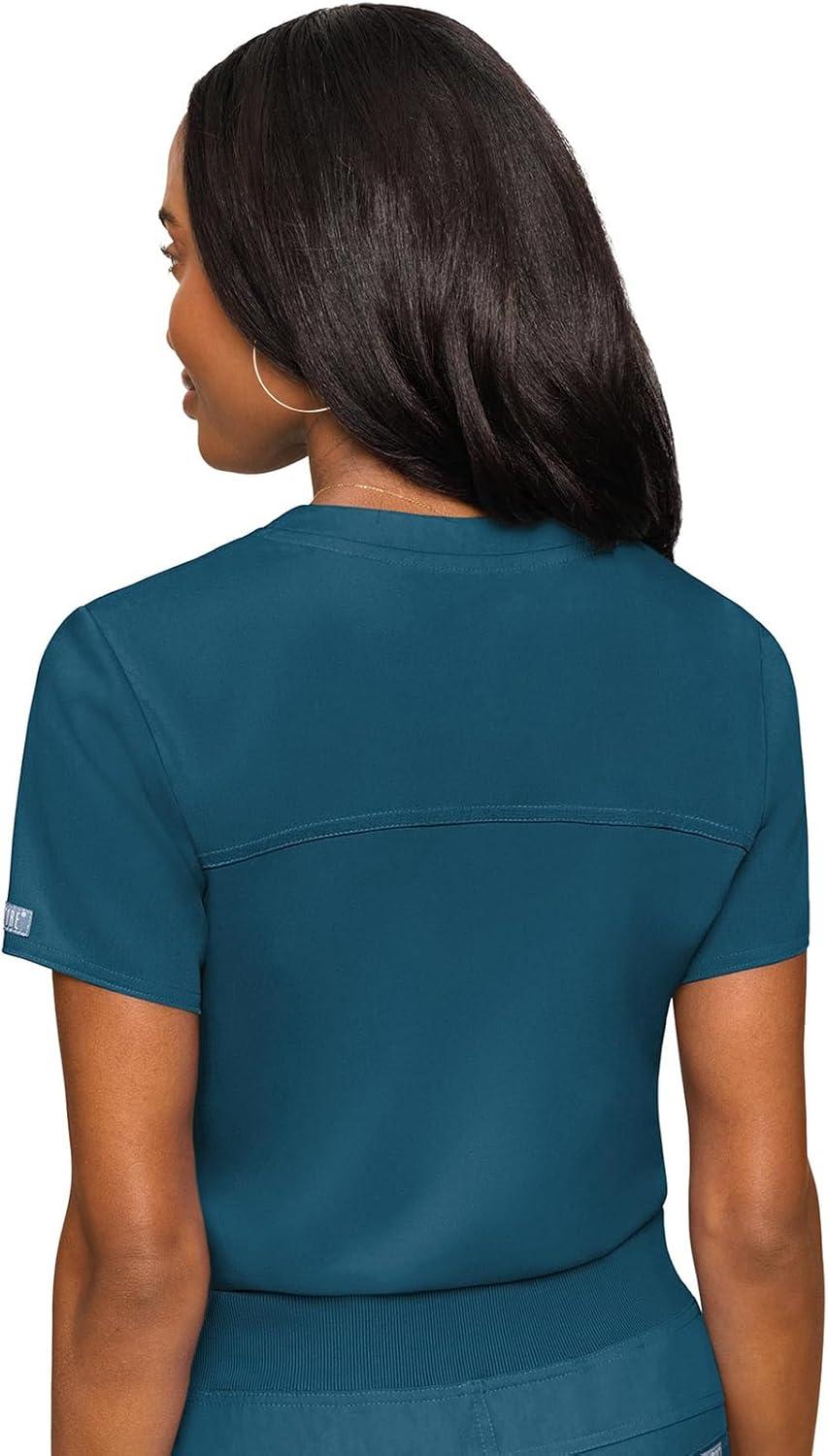 imageMed Couture Womens Scrub Set with V Neck Scrub Top MC7448 and 2Way Stretch Pants MC7710Caribbean