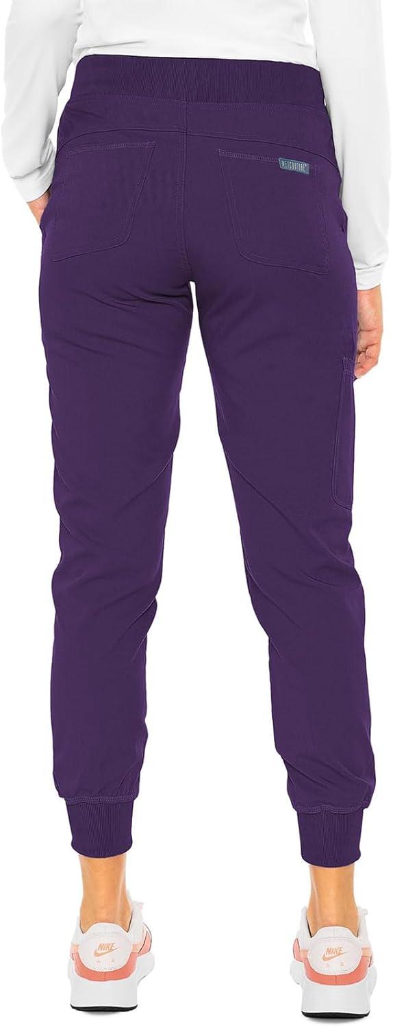 imageMed Couture Womens Scrub Set with V Neck Scrub Top MC7448 and 2Way Stretch Pants MC7710Eggplant