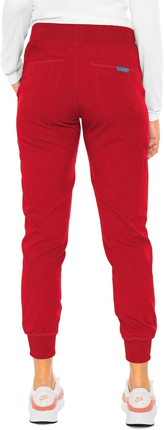 imageMed Couture Womens Scrub Set with V Neck Scrub Top MC7448 and 2Way Stretch Pants MC7710Red