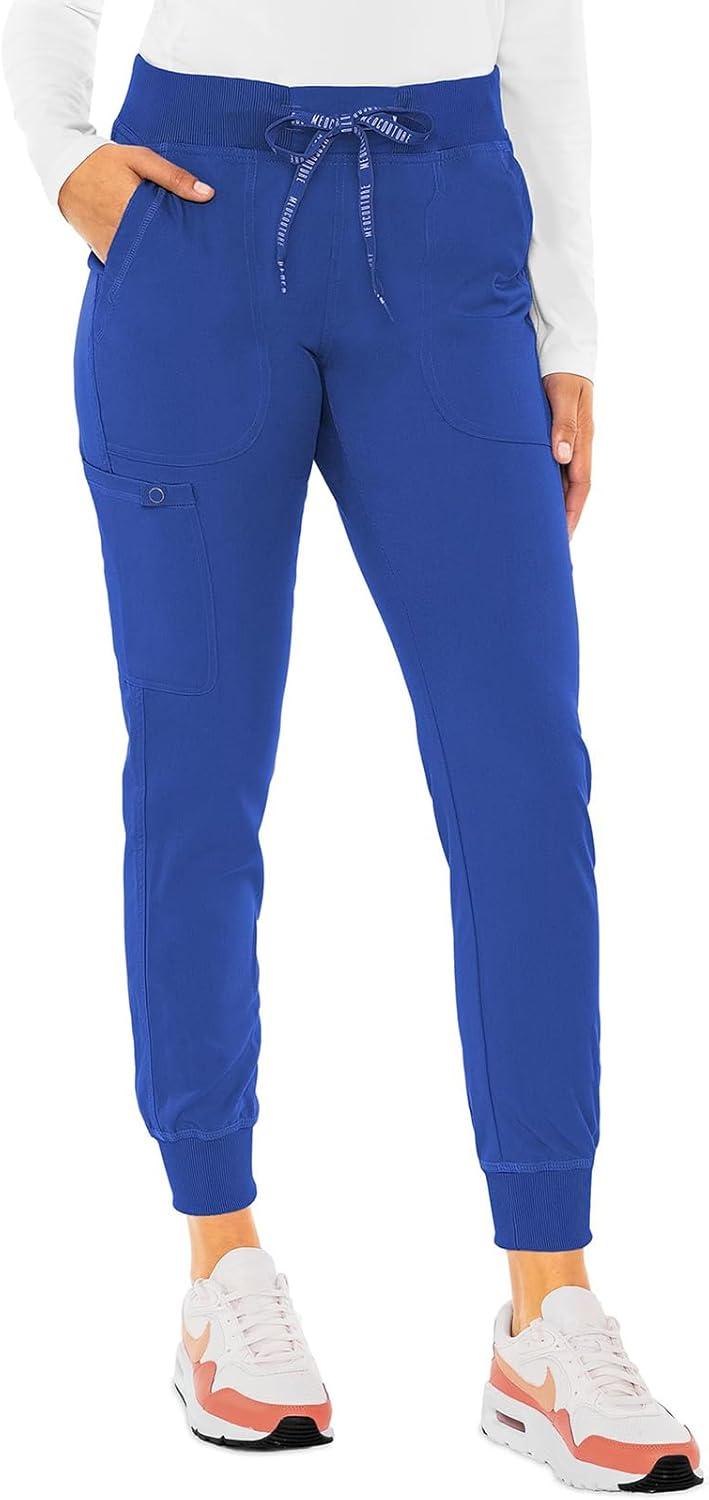 imageMed Couture Womens Scrub Set with V Neck Scrub Top MC7448 and 2Way Stretch Pants MC7710Royal