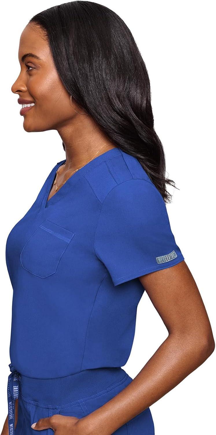 imageMed Couture Womens Scrub Set with V Neck Scrub Top MC7448 and 2Way Stretch Pants MC7710Royal