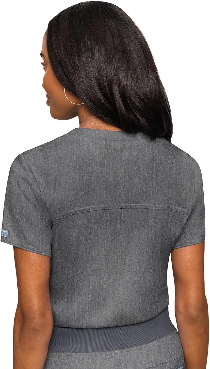imageMed Couture Womens Scrub Set with V Neck Scrub Top MC7448 and 2Way Stretch Pants MC7710Slate