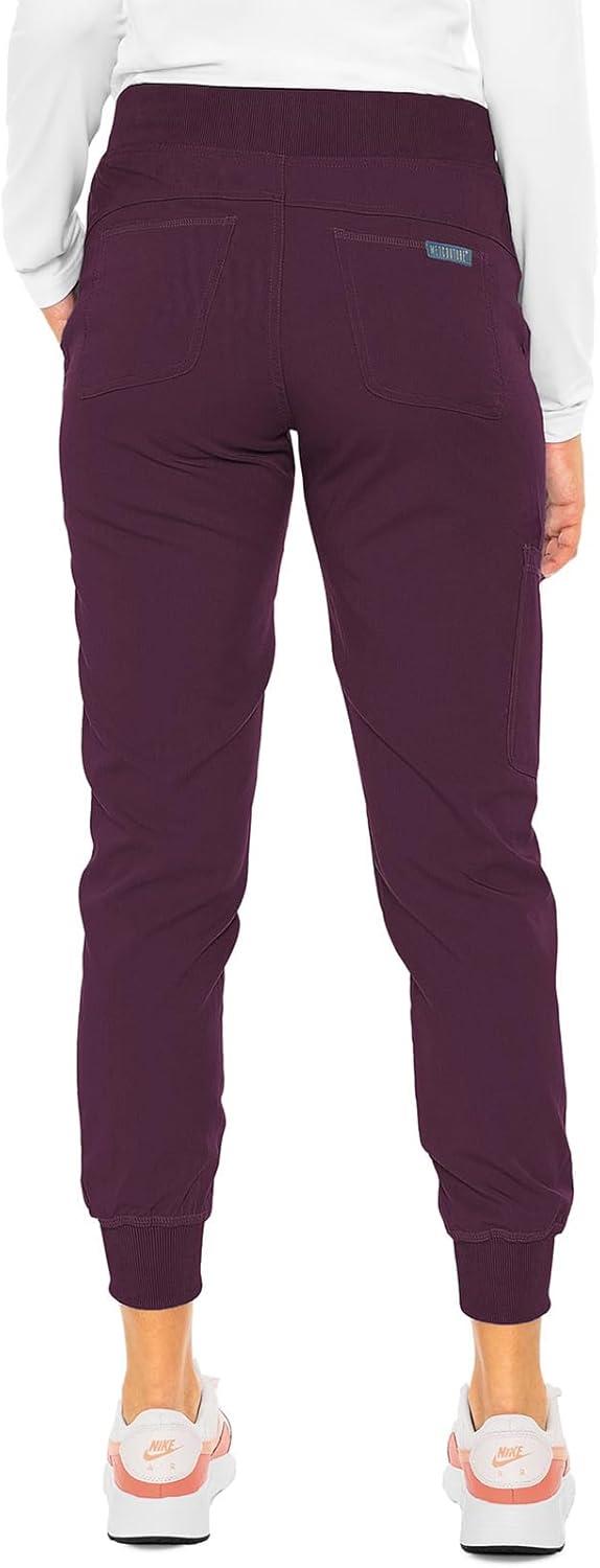 imageMed Couture Womens Scrub Set with V Neck Scrub Top MC7448 and 2Way Stretch Pants MC7710Wine