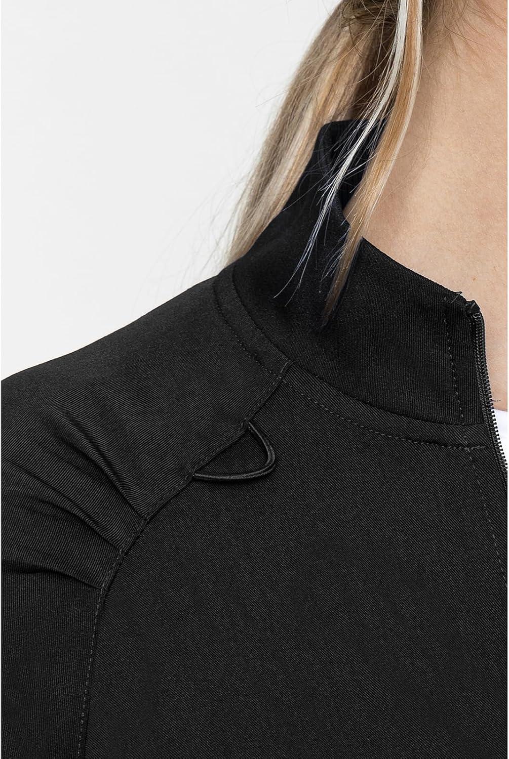 imageMed Couture Womens Scrub WarmUp Jacket Raglan with 4 Pockets with Ultra Soft and Durable Fabric MC7660Black