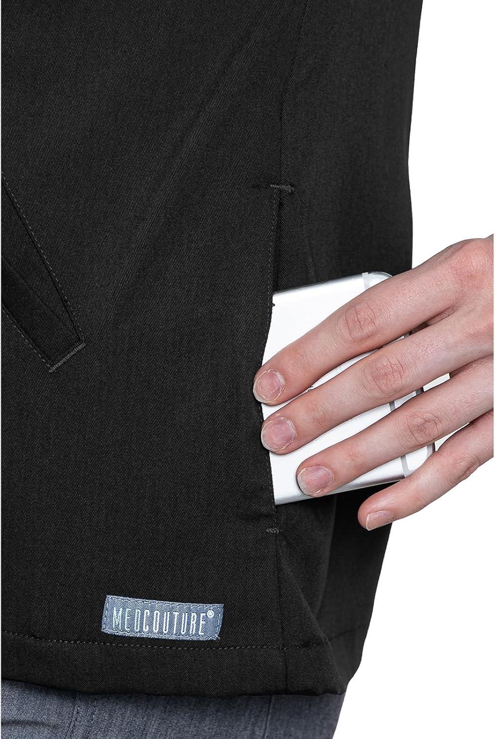 imageMed Couture Womens Scrub WarmUp Jacket Raglan with 4 Pockets with Ultra Soft and Durable Fabric MC7660Black