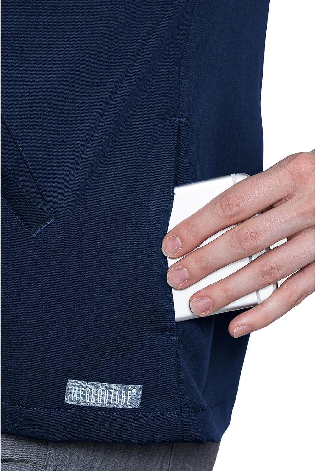 imageMed Couture Womens Scrub WarmUp Jacket Raglan with 4 Pockets with Ultra Soft and Durable Fabric MC7660Navy