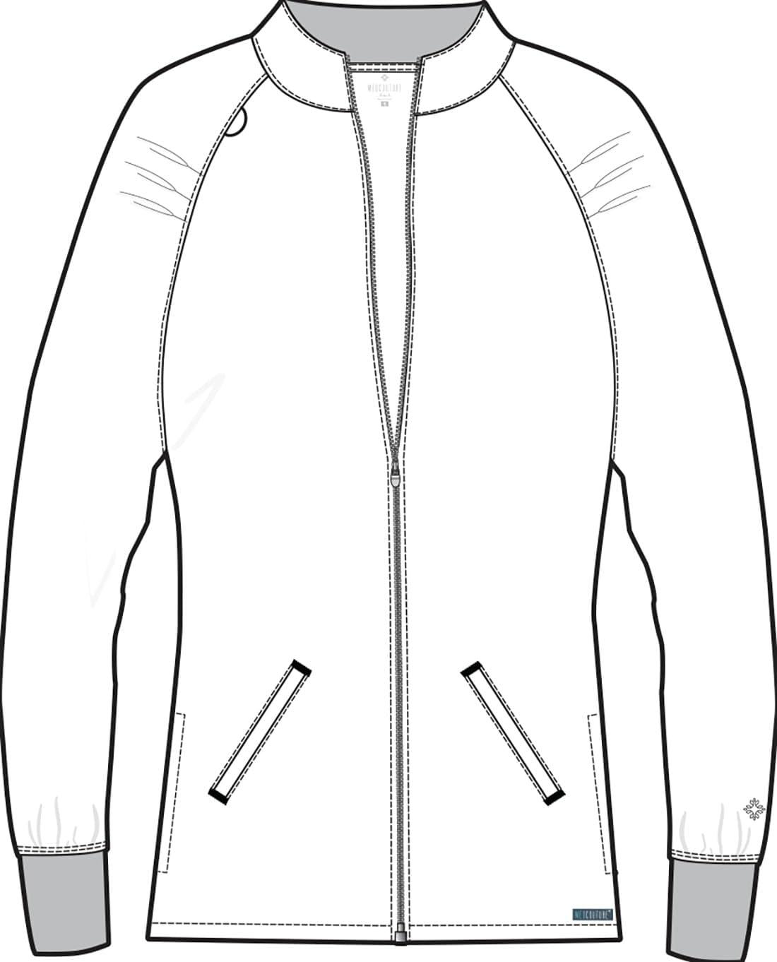 imageMed Couture Womens Scrub WarmUp Jacket Raglan with 4 Pockets with Ultra Soft and Durable Fabric MC7660Navy
