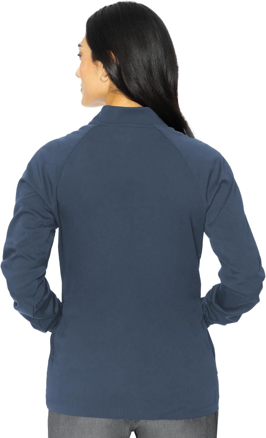 imageMed Couture Womens Scrub WarmUp Jacket Raglan with 4 Pockets with Ultra Soft and Durable Fabric MC7660Pewter