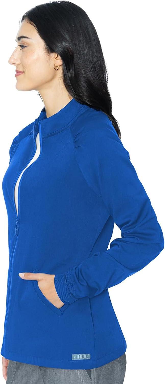 imageMed Couture Womens Scrub WarmUp Jacket Raglan with 4 Pockets with Ultra Soft and Durable Fabric MC7660Royal