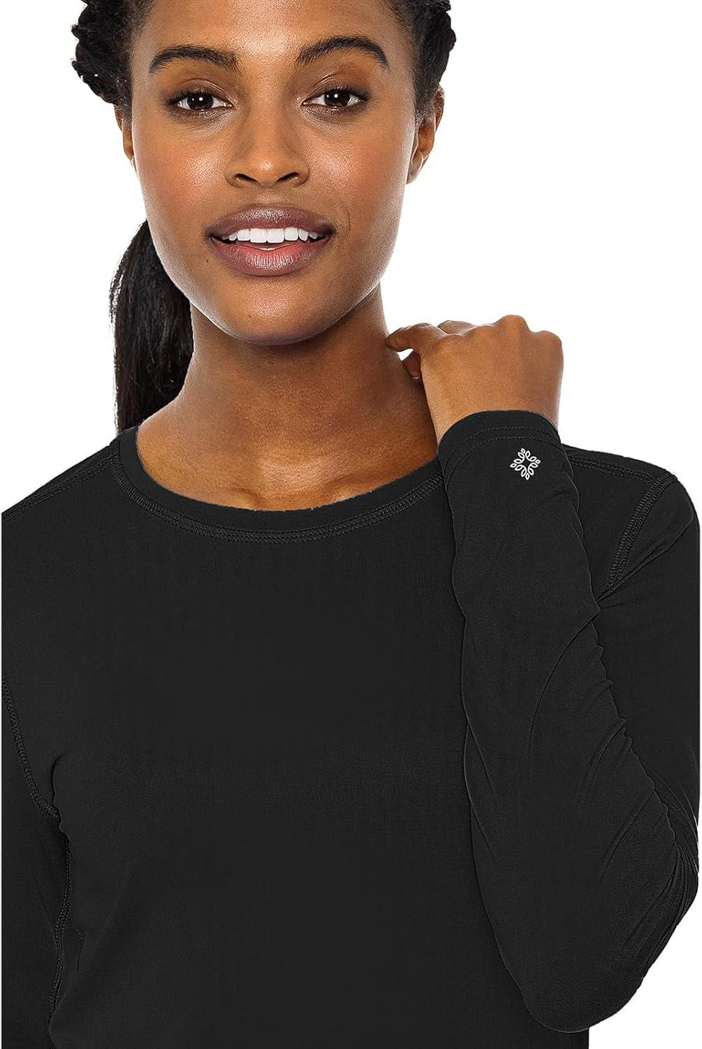 imageMed Couture Womens Underscrub Top Long Sleeve Performance Knit Tee 360 Stretch Lightweight amp Ultra Soft Fabric MC8499Black