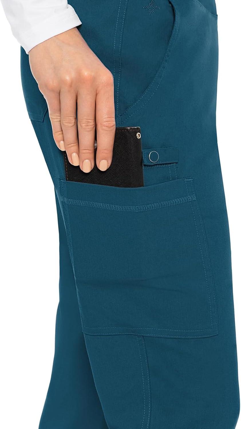 imageMed Couture Womens Yoga PullOn Pant with 7 Pockets UltraSoft RibKnit Waistband and 2Way Stretch Technology MC7739Caribbean