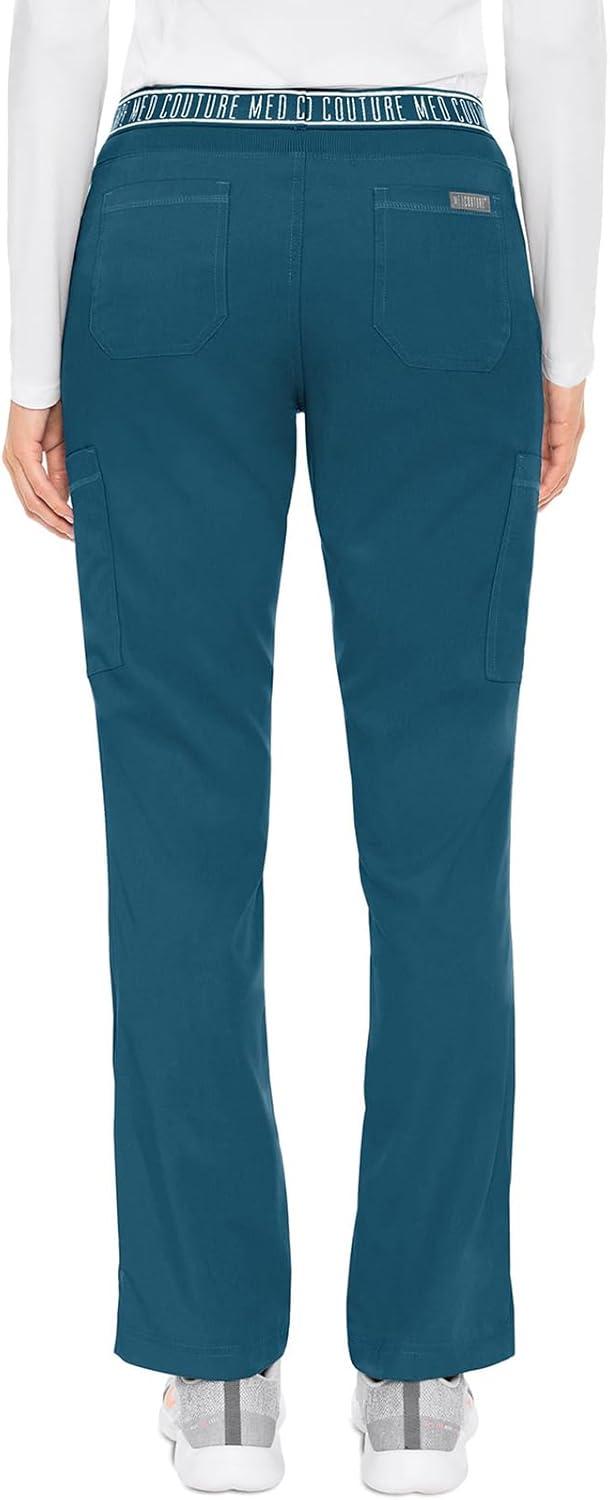 imageMed Couture Womens Yoga PullOn Pant with 7 Pockets UltraSoft RibKnit Waistband and 2Way Stretch Technology MC7739Caribbean