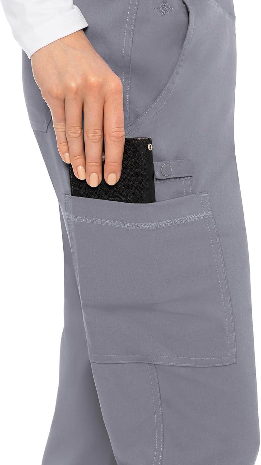 imageMed Couture Womens Yoga PullOn Pant with 7 Pockets UltraSoft RibKnit Waistband and 2Way Stretch Technology MC7739Cloud