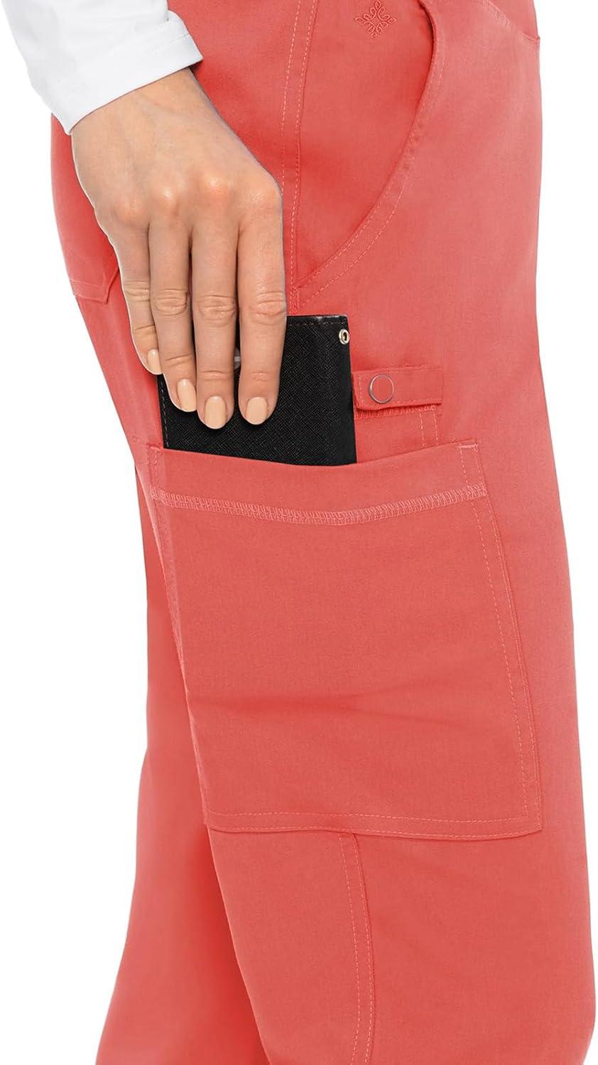 imageMed Couture Womens Yoga PullOn Pant with 7 Pockets UltraSoft RibKnit Waistband and 2Way Stretch Technology MC7739Coral