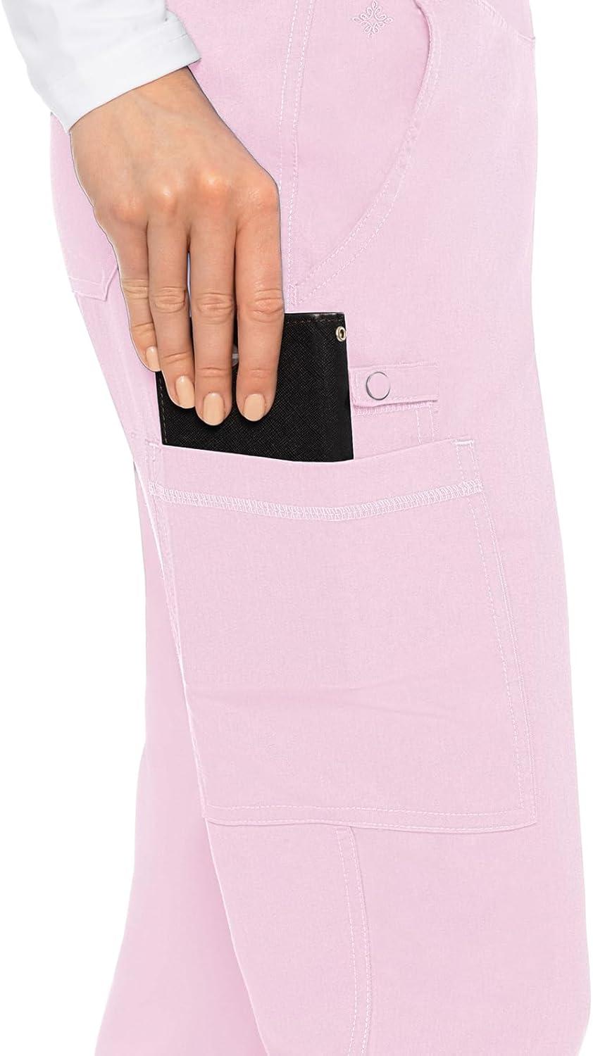 imageMed Couture Womens Yoga PullOn Pant with 7 Pockets UltraSoft RibKnit Waistband and 2Way Stretch Technology MC7739Ice Pink