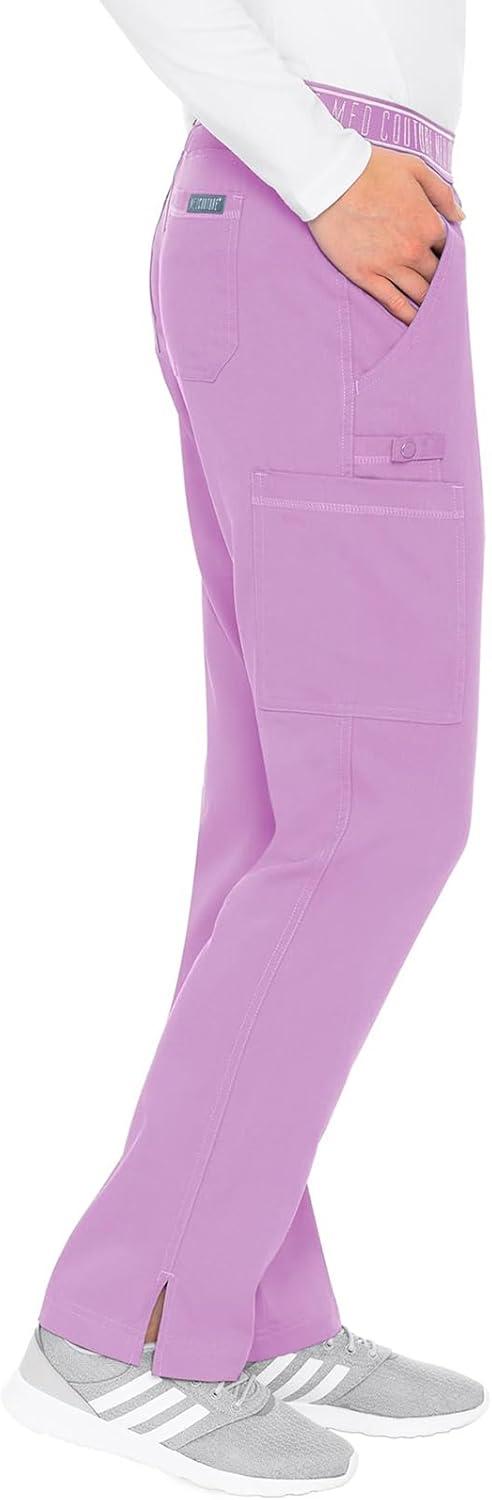 imageMed Couture Womens Yoga PullOn Pant with 7 Pockets UltraSoft RibKnit Waistband and 2Way Stretch Technology MC7739Lilac