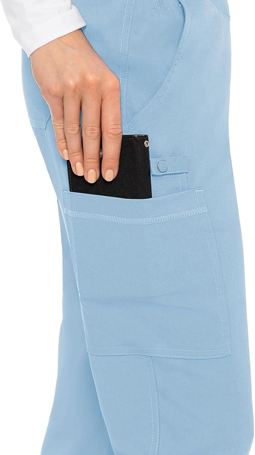 imageMed Couture Womens Yoga PullOn Pant with 7 Pockets UltraSoft RibKnit Waistband and 2Way Stretch Technology MC7739Periwinkle