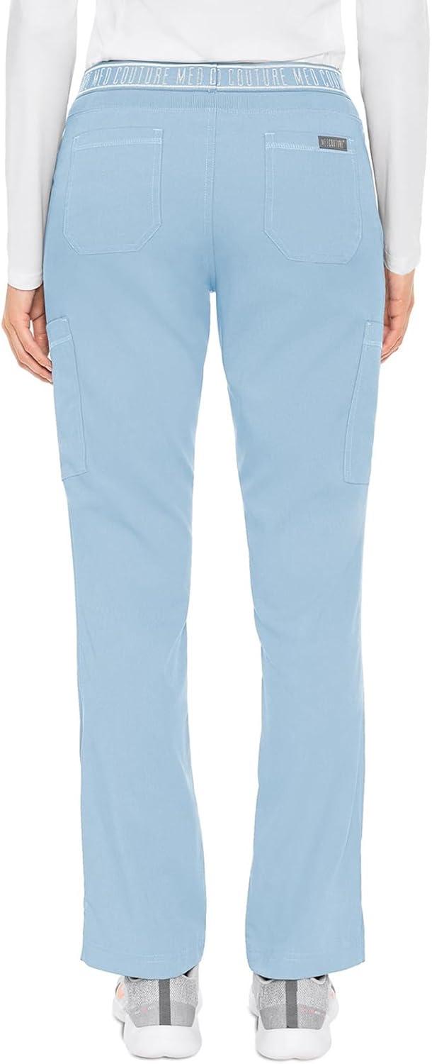 imageMed Couture Womens Yoga PullOn Pant with 7 Pockets UltraSoft RibKnit Waistband and 2Way Stretch Technology MC7739Periwinkle