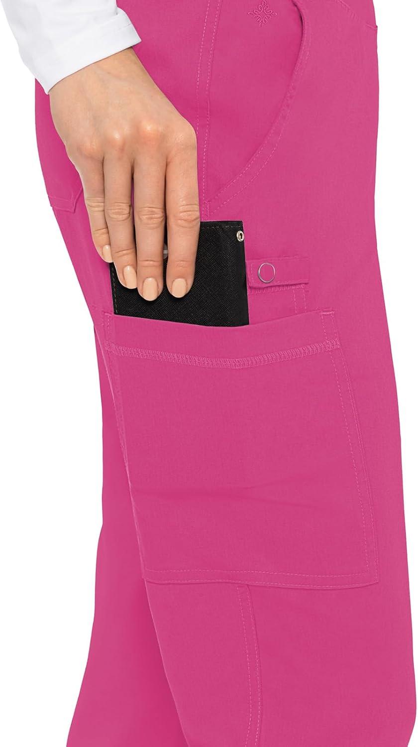 imageMed Couture Womens Yoga PullOn Pant with 7 Pockets UltraSoft RibKnit Waistband and 2Way Stretch Technology MC7739Raspberry Tart