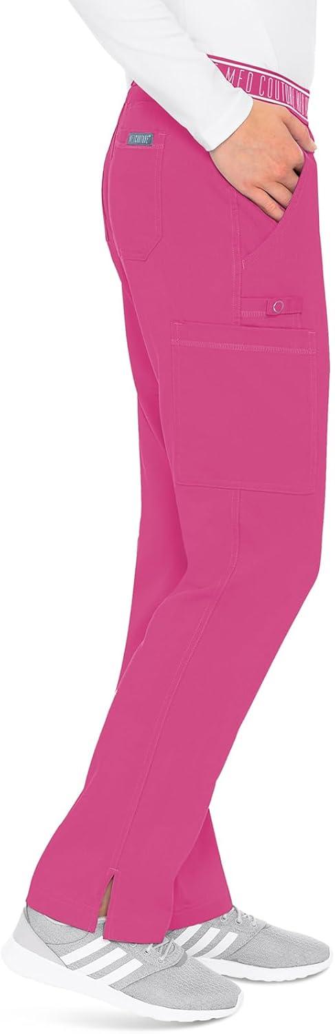 imageMed Couture Womens Yoga PullOn Pant with 7 Pockets UltraSoft RibKnit Waistband and 2Way Stretch Technology MC7739Raspberry Tart