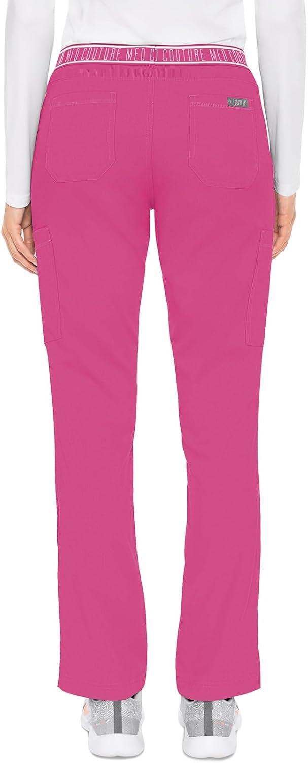 imageMed Couture Womens Yoga PullOn Pant with 7 Pockets UltraSoft RibKnit Waistband and 2Way Stretch Technology MC7739Raspberry Tart