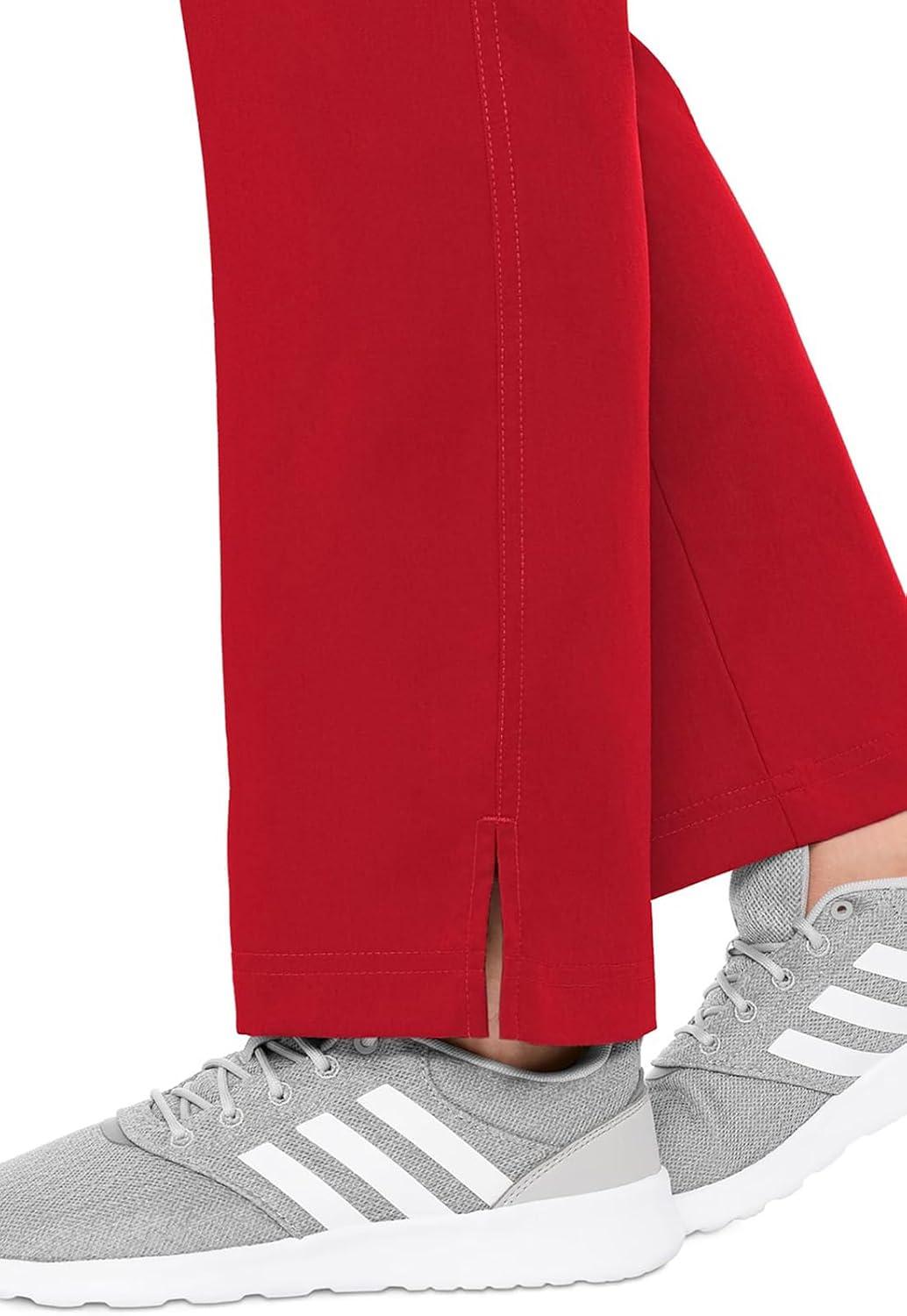 imageMed Couture Womens Yoga PullOn Pant with 7 Pockets UltraSoft RibKnit Waistband and 2Way Stretch Technology MC7739Red