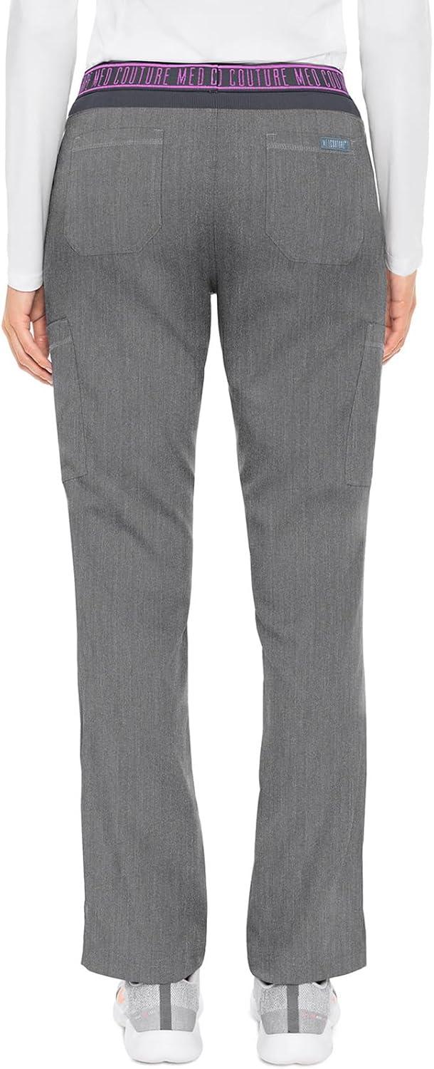 imageMed Couture Womens Yoga PullOn Pant with 7 Pockets UltraSoft RibKnit Waistband and 2Way Stretch Technology MC7739Slate
