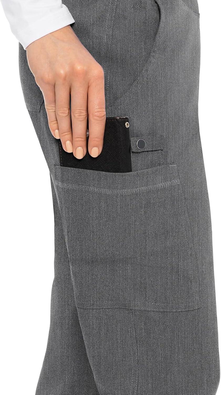 imageMed Couture Womens Yoga PullOn Pant with 7 Pockets UltraSoft RibKnit Waistband and 2Way Stretch Technology MC7739Slate