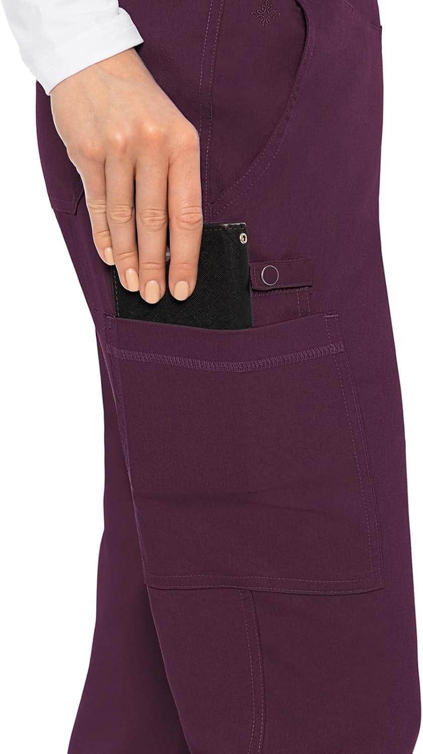 imageMed Couture Womens Yoga PullOn Pant with 7 Pockets UltraSoft RibKnit Waistband and 2Way Stretch Technology MC7739Wine