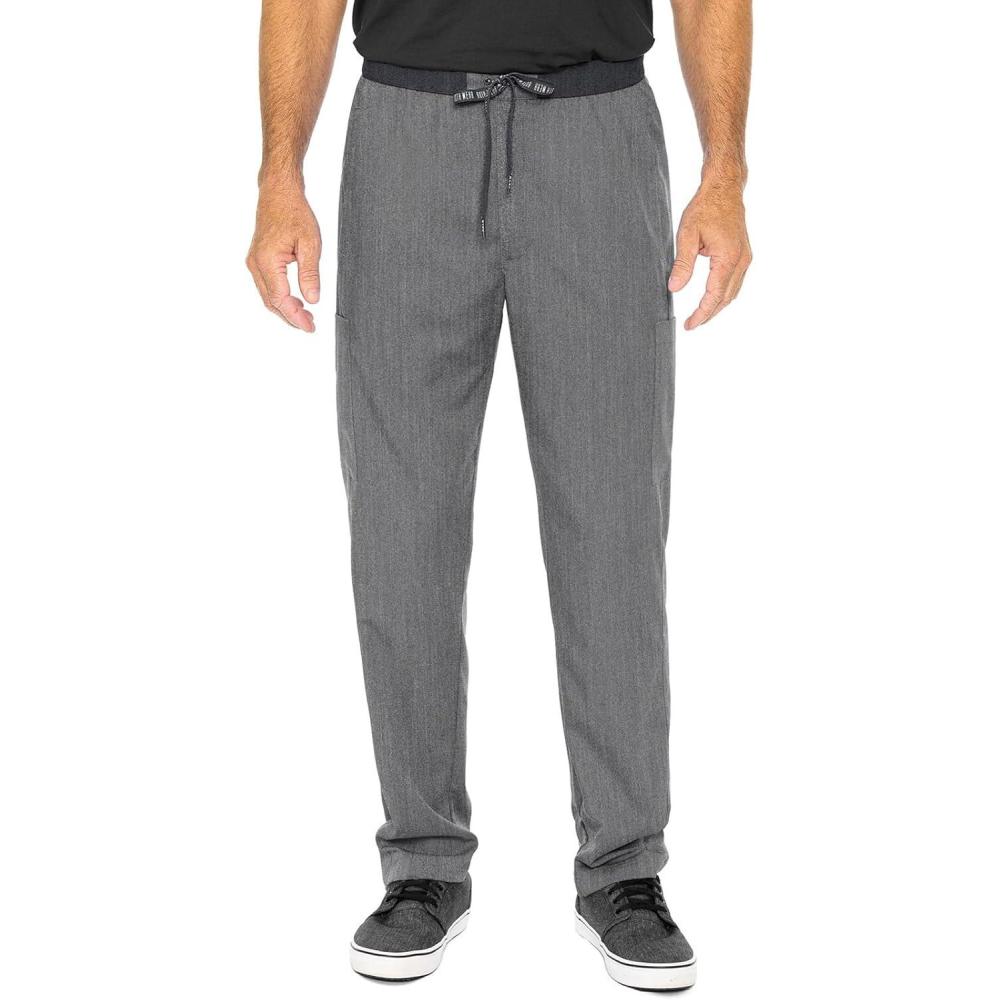 imageMed Couture Mens Straight Leg Scrub Pant with Zip Fly Front 6 Pockets and Elastic Waistband MC7779Slate