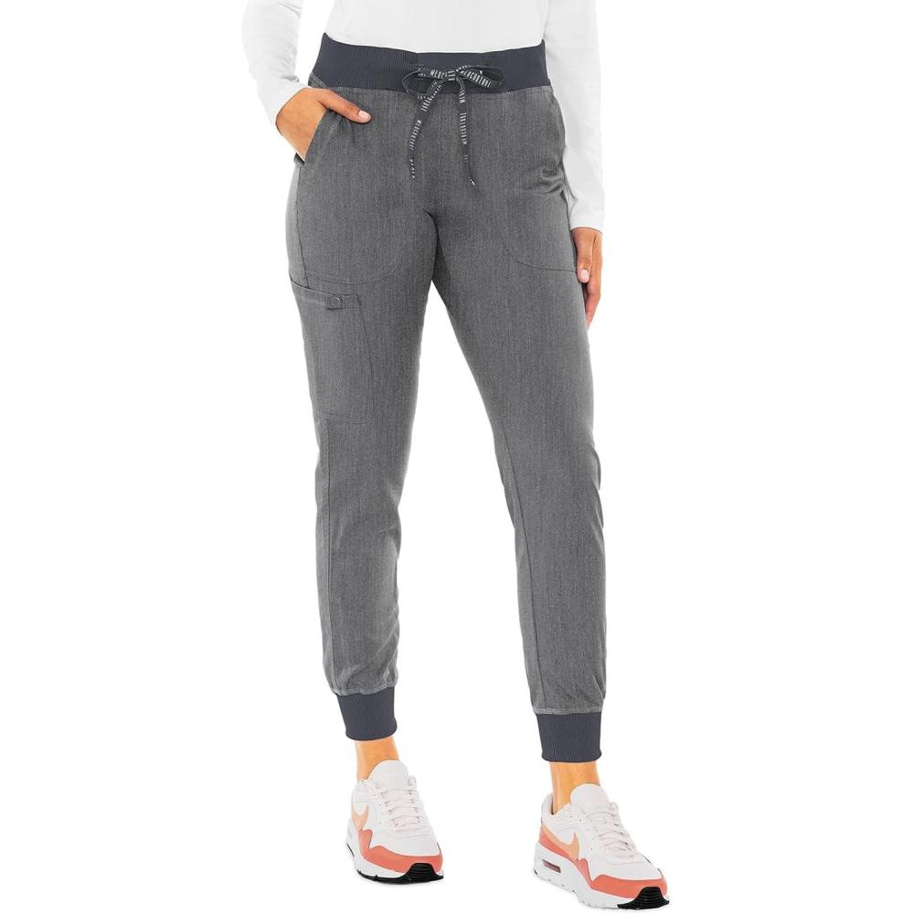 imageMed Couture Scrub Pants For Women Cargo Jogger Bottoms with 5 Pockets Lightweight Ultra Soft 2Way Stretch Fabric MC7710Slate