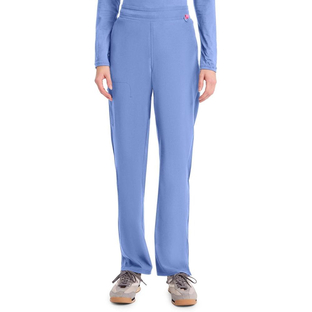 imageMed Couture Scrub Pants for Women Straight Leg PullOn Pant with 4 Pockets Moisture Wicking amp 360 Stretch MC103Ciel