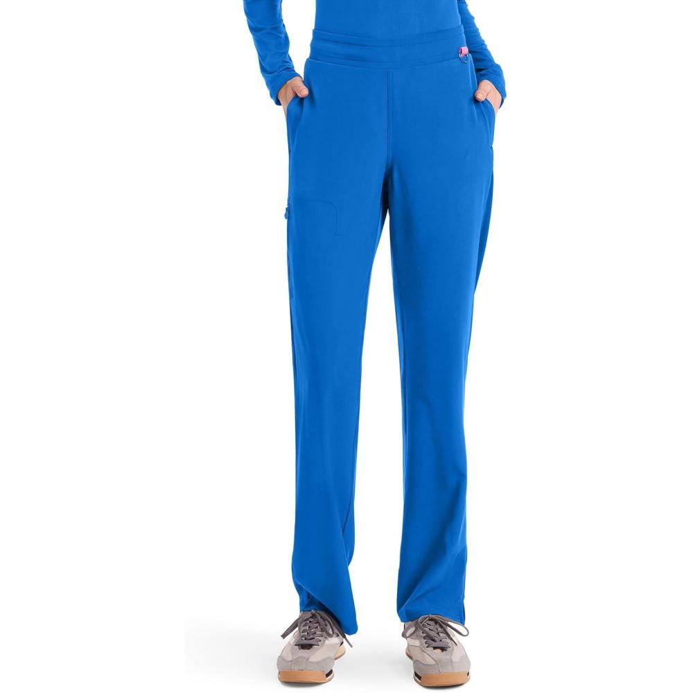 imageMed Couture Scrub Pants for Women Straight Leg PullOn Pant with 4 Pockets Moisture Wicking amp 360 Stretch MC103Royal