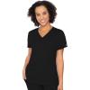 imageMed Couture Scrub Top for Women VNeck with 4 Pocket Ultra Soft 2Way Stretch and WrinkleFree Fabric  MC7468Black