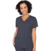 imageMed Couture Scrub Top for Women VNeck with 4 Pocket Ultra Soft 2Way Stretch and WrinkleFree Fabric  MC7468Pewter