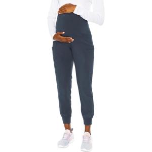 Med Couture Maternity Jogger Scrub Pants for Women, High Rise Waist, 4 Pockets with Soft Knit Waistband – MC029(Pewter)