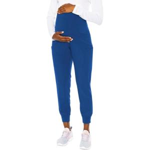 Med Couture Maternity Jogger Scrub Pants for Women, High Rise Waist, 4 Pockets with Soft Knit Waistband – MC029(Royal)