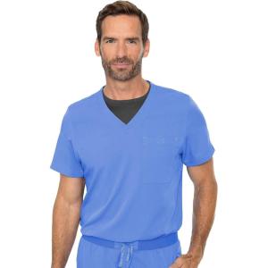 Med Couture Men’s Scrub Top Cadence 2-Way Stretch Technology with Ultra Soft Fabric & One Chest Pocket – MC7478(Ciel)