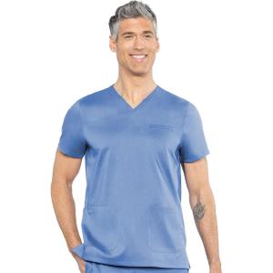 Med Couture Men’s Scrub Top Wescott with 3 Pockets & 2-Way Stretch and Ultra Soft Fabric – MC7477(Ciel)