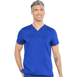 Med Couture Men’s Scrub Top Wescott with 3 Pockets & 2-Way Stretch and Ultra Soft Fabric – MC7477(Royal)