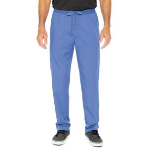 Med Couture Men’s Straight Leg Scrub Pant with Zip Fly Front, 6 Pockets, and Elastic Waistband – MC7779(Ciel)