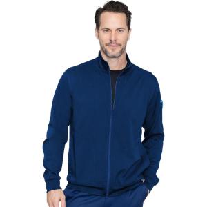 Med Couture Men’s Warm-Up Jacket with 3 Pockets, Zip Front Closure and 2-Way Stretch Fabric – MC7678(Navy)