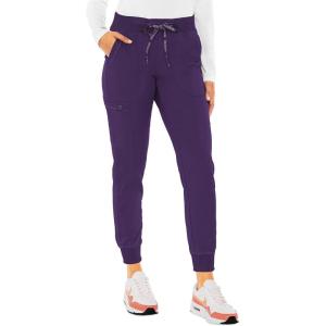 Med Couture Scrub Pants For Women Cargo Jogger Bottoms with 5 Pockets, Lightweight, Ultra Soft, 2-Way Stretch Fabric – MC7710(Eggplant)