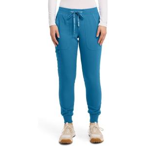Med Couture Scrub Pants For Women Cargo Jogger Bottoms with 5 Pockets, Lightweight, Ultra Soft, 2-Way Stretch Fabric – MC7710(Mali-blue Shore)