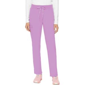 Med Couture Scrub Pants for Women, Jersey Waist Yoga Bottoms, 6 Pockets with Mid Rise Drawstring Waistband – MC7725(Lilac)