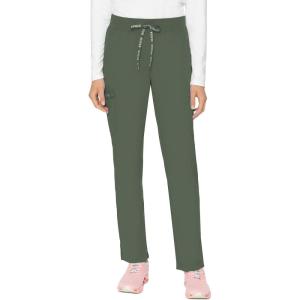 Med Couture Scrub Pants for Women, Jersey Waist Yoga Bottoms, 6 Pockets with Mid Rise Drawstring Waistband – MC7725(Olive)