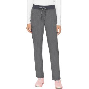 Med Couture Scrub Pants for Women, Jersey Waist Yoga Bottoms, 6 Pockets with Mid Rise Drawstring Waistband – MC7725(Slate)