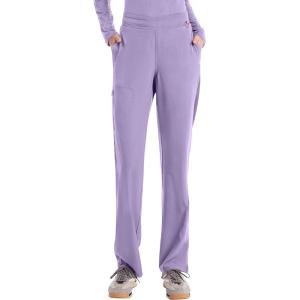 Med Couture Scrub Pants for Women Straight Leg Pull-On Pant with 4 Pockets Moisture Wicking & 360° Stretch – MC103(Digital Lavender)