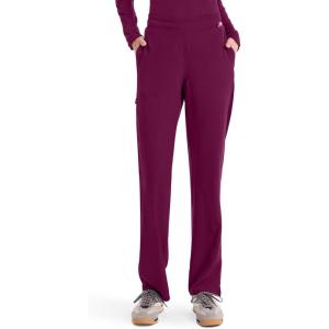 Med Couture Scrub Pants for Women Straight Leg Pull-On Pant with 4 Pockets Moisture Wicking & 360° Stretch – MC103(Wine)