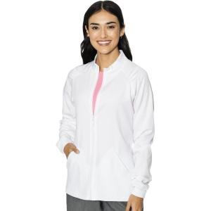 Med Couture Women’s Scrub Warm-Up Jacket Raglan with 4 Pockets with Ultra Soft and Durable Fabric – MC7660(White)